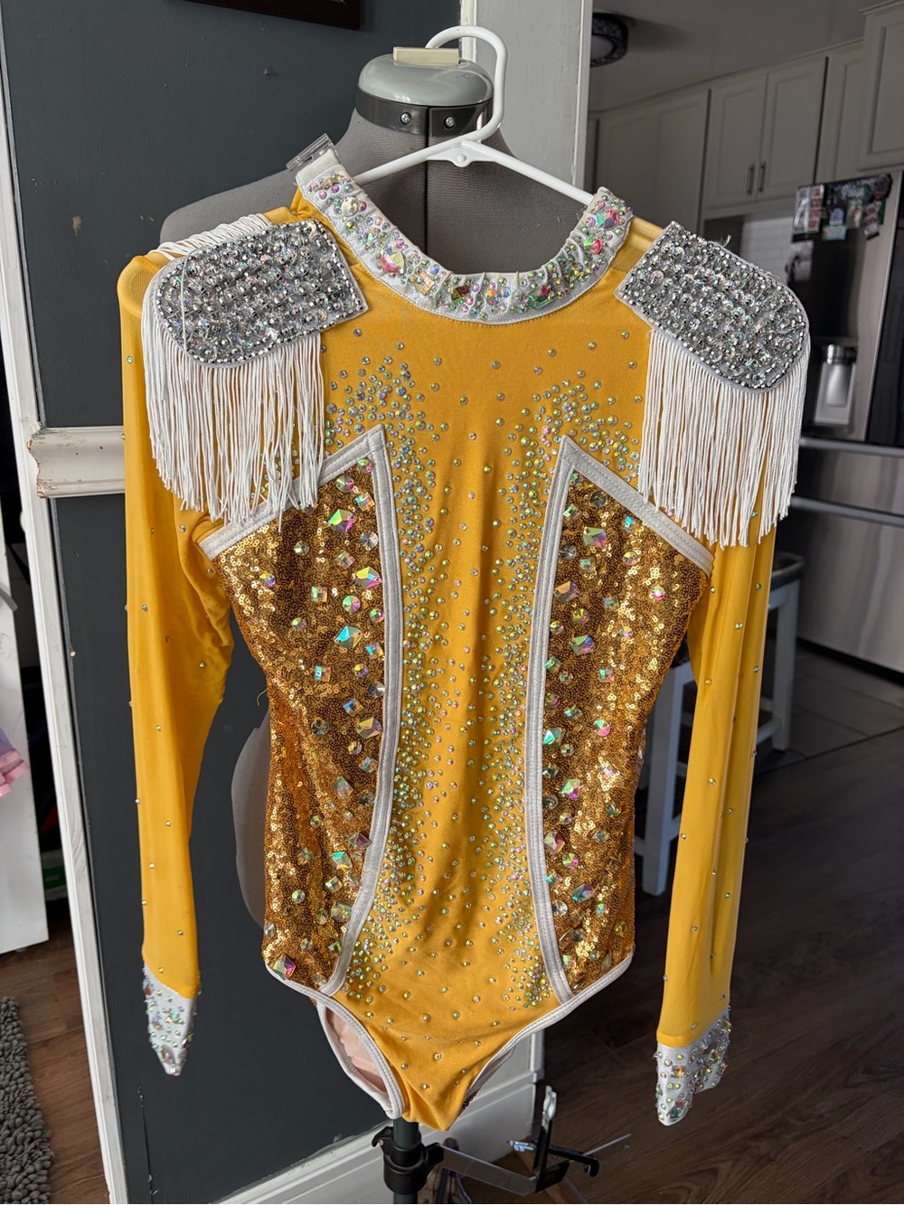Glamour Gold Sequin Fringe  Jazz Costume